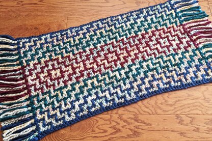 Reversible Sashiko Mosaic Crochet Rug