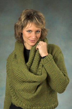 Women's Loop Cowl Sweater in Plymouth Yarn De Aire - 2255 - Downloadable PDF