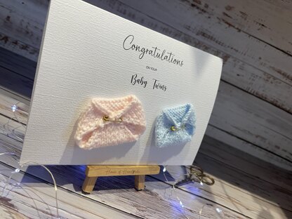 Knit & Print Mummy To Be Baby Boy Girl Twins Knitting Pattern Make Your Own Card PDF Instant Download