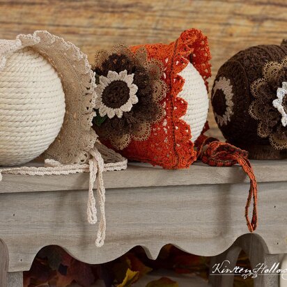 Pumpkin Spice Lace Baby Bonnet