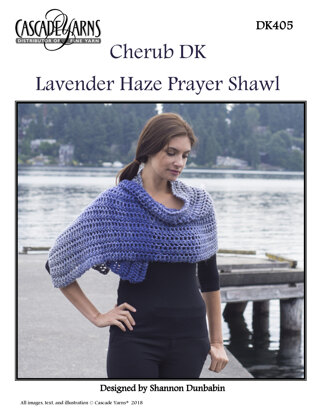 Lavender Haze Prayer Shawl in Cascade Yarns Cherub DK - DK405 - Downloadable PDF