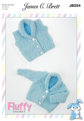 Cardigan and Waistcoat in James C. Brett Fluffy Chunky - JB254