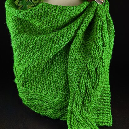 "Kiss Me! I'm Irish!" Crochet Scarf/Shawl