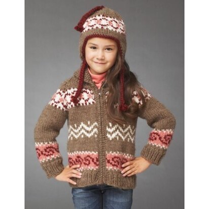 Hot Cocoa Jacket and Hat in Bernat Roving