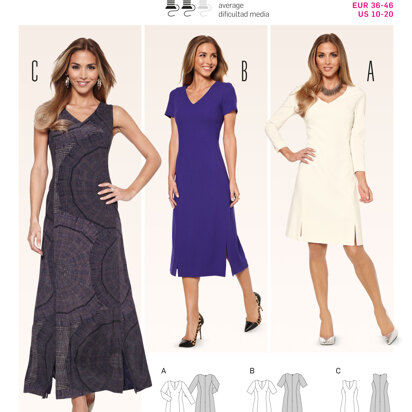 Burda Style Dress Sewing Pattern B6894 - Paper Pattern, Size 10 - 20