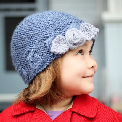 Sophia Cabled Hat with Flower