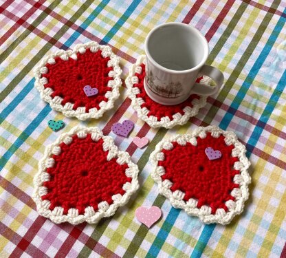 Red heart coaster by HueLaVive