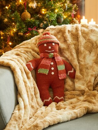 Jolly Gingerbread Doll in West Yorkshire Spinners ColourLab Aran - Downloadable PDF