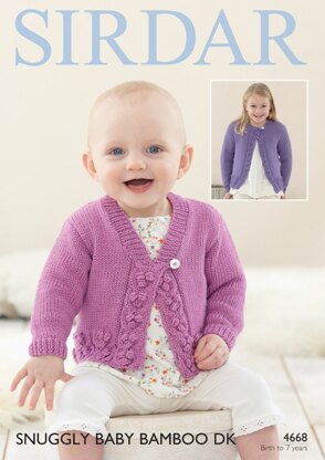 Cardigans in Sirdar Snuggly Baby Bamboo DK - 4668- Downloadable PDF
