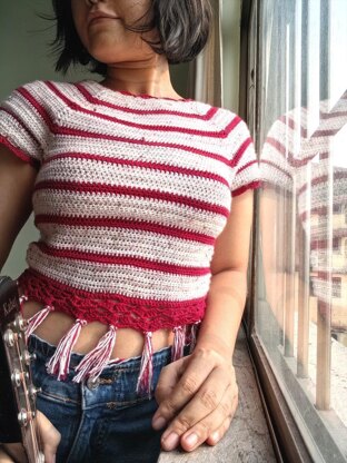 Bubble Gum Boho Top fringes PDF Crochet Pattern