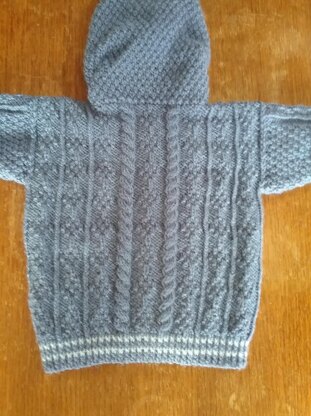 Moss and cable baby hoodie