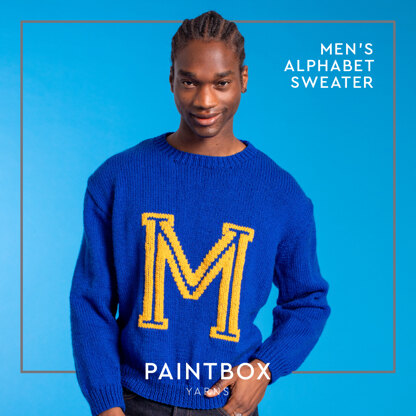 Men's Alphabet Sweater - Free Jumper Knitting Pattern for Men in Paintbox Yarns Simply Aran 