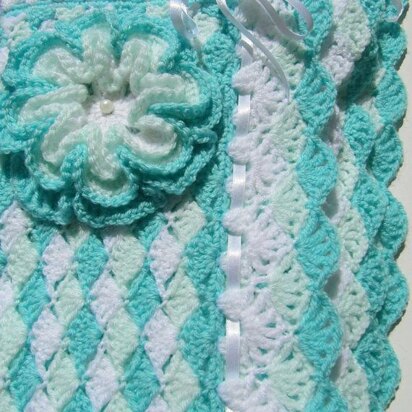 Crochet Pattern Baby Blanket "Turquoise Sea Shell" Tutorial