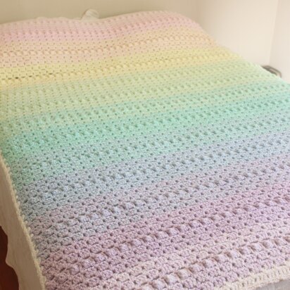 Rainbow Popcorn Big Crochet Blanket