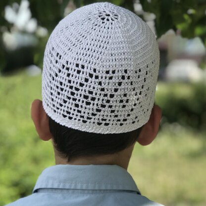 Crochet skull cap kufi for adults