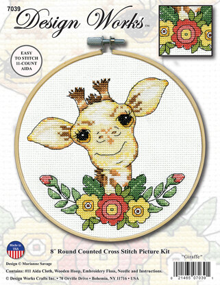 Design Works Giraffe Cross Stitch Kit - 8in Round