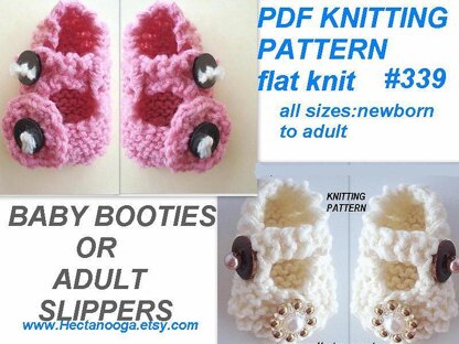 How to Knit Adult Bootie Slippers 