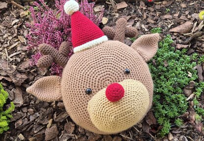 Christmas Pillow Cushion Crochet Amigurumi Santa Reindeer Rudolph Elf