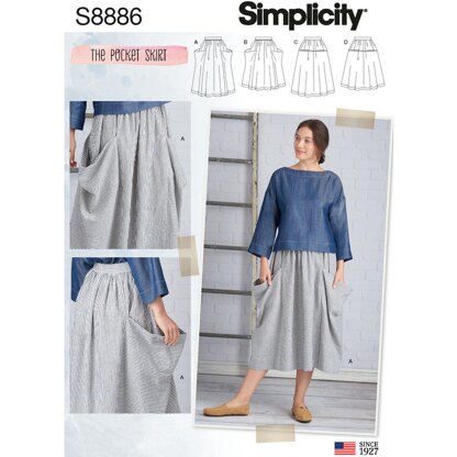 Cartamodello Simplicity Per Gonna E Pantaloni Da Donna – Taglie H5 (6-8-10-12-14) Modello SS9267H5, Bianco - 2