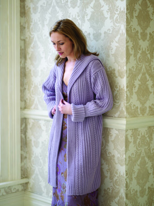 "Rib & Cable Coat" - Coat Knitting Pattern For Women in Debbie Bliss Rialto DK - CMDK08