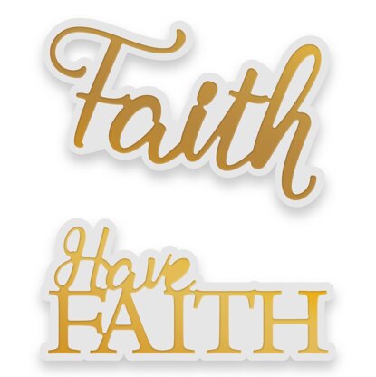 Artdeco Creations Couture Creations Sentiment Mini Dies 2/Pkg - Have Faith 1.9"X1.9"
