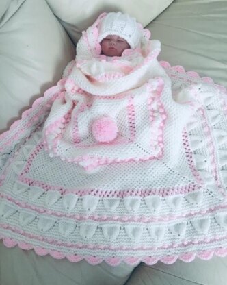 Hand knitted best sale baby shawl
