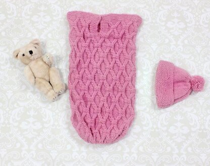 Knitting Pattern for baby cocoon 3 sizes  #170