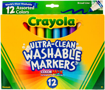 Crayola Ultra-Clean Color Max Broad Line Washable Markers - Assorted Colors 12/Pkg
