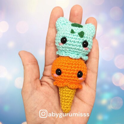 Poke ice cream keychain