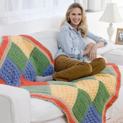 Sampler Throw in Red Heart Super Saver Economy Solids - LW2336