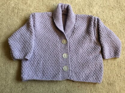 Baby Cardigan with shawl collar for Elsie