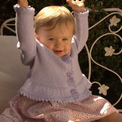 Contiguous Baby Cardigan with Peplum in Plymouth Yarn Dandelion - 2502 - Downloadable PDF - knitting pattern