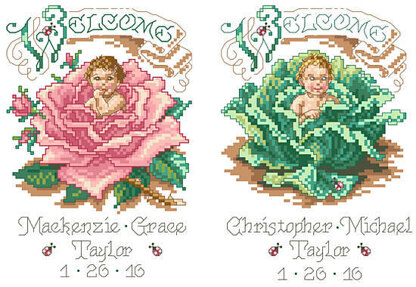 Briar Rose & Cabbage Patch Birth Announcement - PDF