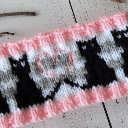 For The Love of Cats Headband - knitting pattern