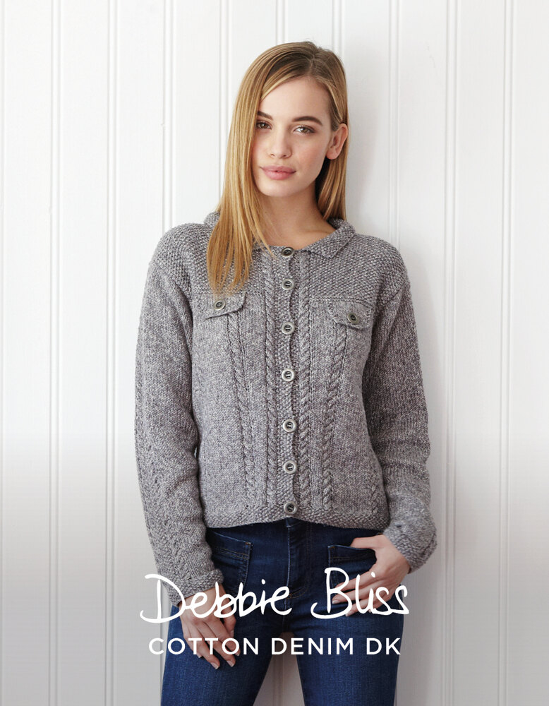 Sienna Jacket - Jacket Knitting Pattern For Women in Debbie Bliss Cotton  Denim DK - DBS049