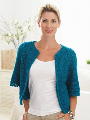 Cape Sleeved Cardi in Caron Simply Soft Light - Downloadable PDF
