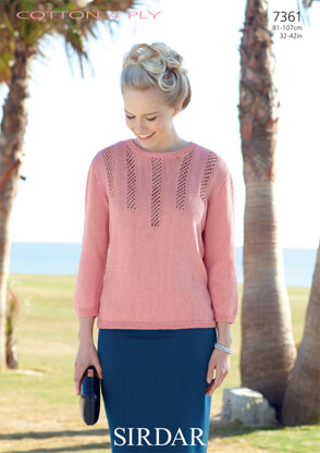 Women's Sweater in Sirdar Cotton 4 Ply - 7361 - Downloadable PDF