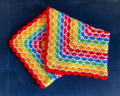 Rainbow square baby blanket by HueLaVive