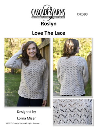 Love the Lace Sweater in Cascade Yarns Roslyn - DK380 - Downloadable PDF