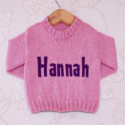 Intarsia - Hannah Moniker Chart - Childrens Sweater