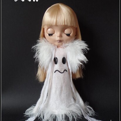 Boo! Ghost dress and Stole for 12" Blythe