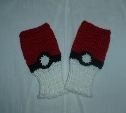 Pokeball Fingerless Gloves