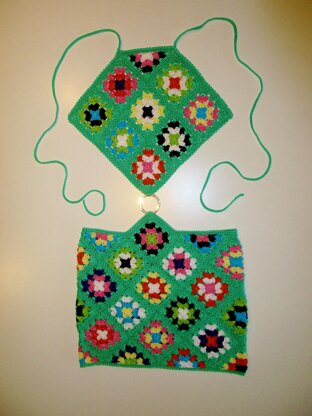 Tiffany granny square crochet dress
