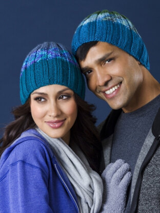 A Good Ribbing His & Hers Hats in Caron Simply Soft, Simply Soft Collection and Simply Soft Paints - Downloadable PDF