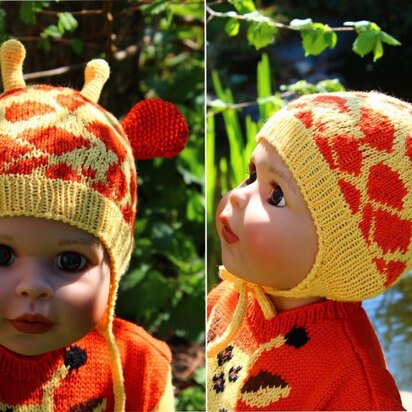 Giraffe Earflap Hat Knitting Pattern