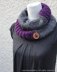 Purple and grey infinity scarf