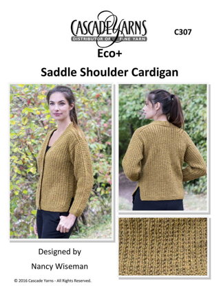 Cascade Yarns C307 Saddle Shoulder Cardigan (Free)