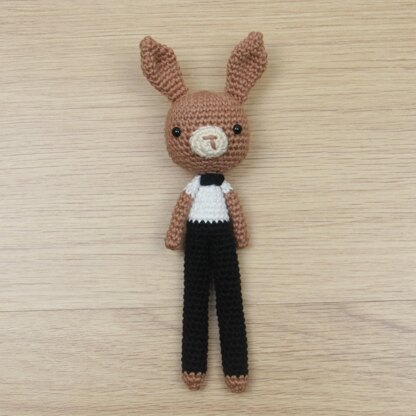 Costume Bunny Waiter Waitress Amigurumi Crochet Pattern Set