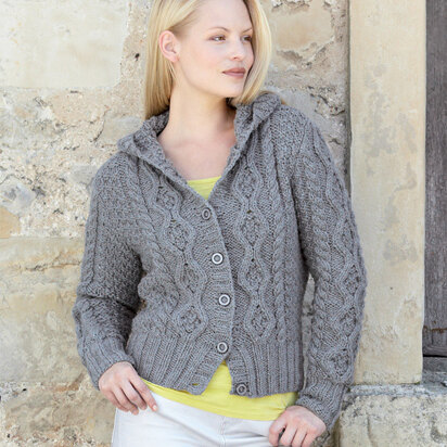 Hoodie Jacket in Hayfield Chunky with Wool - 9702 - Downloadable PDF