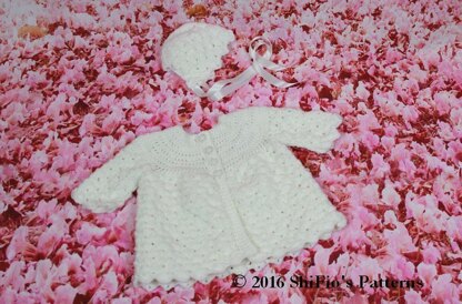 Crochet Pattern baby jacket an hat UK & USA Terms  #335